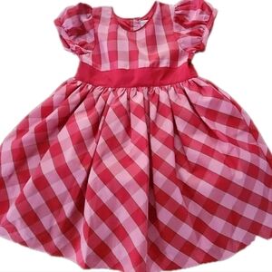 OshKosh B'Gosh Party Dress Pink Red Metallic Diamond Print Christmas Festive 4T
